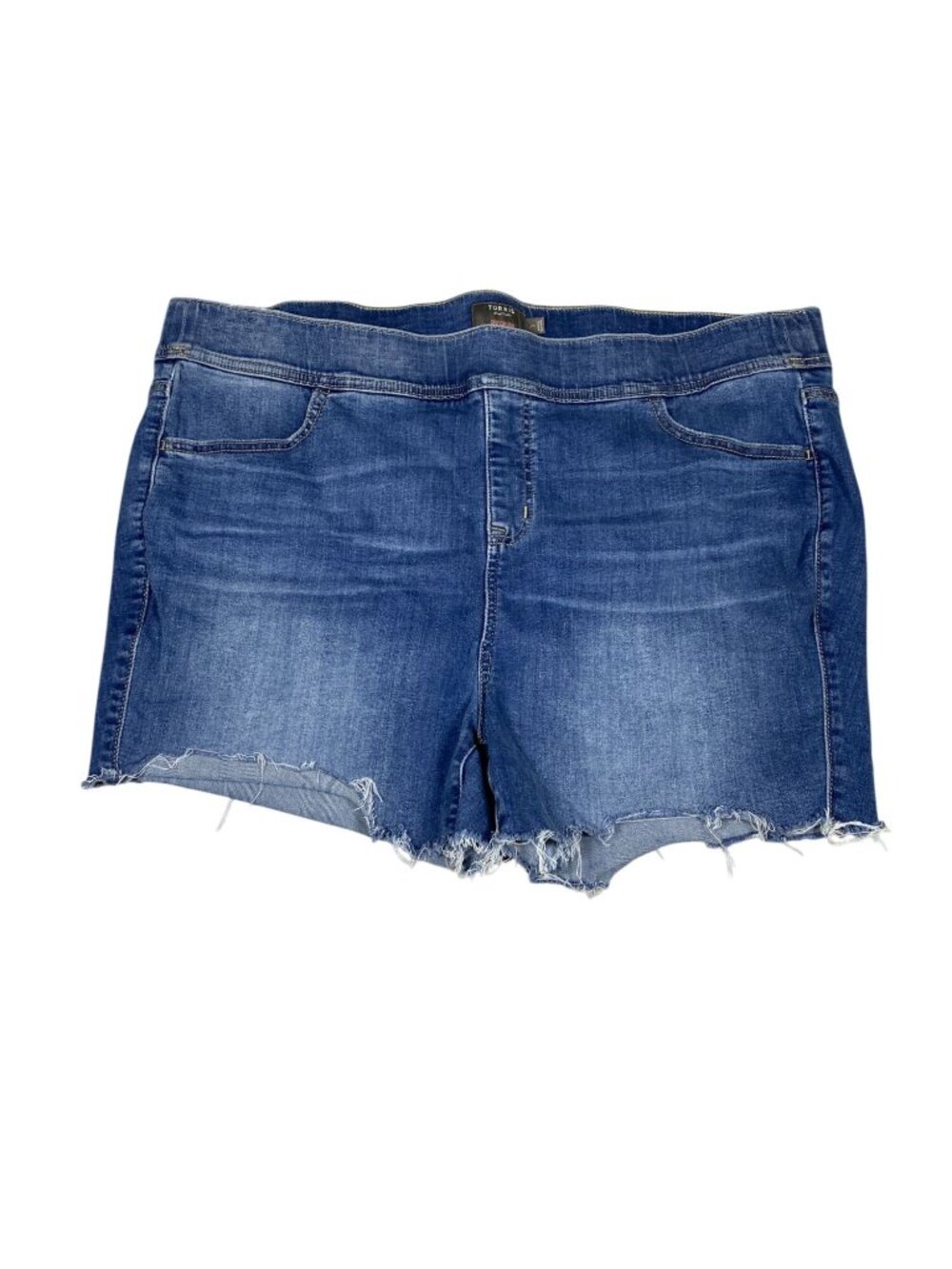 Torrid Womens Plus 3 Super Soft Denim Frayed Hem Crop Lean Jean Shorts Blue